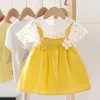 Meisjesjurken 0-4Y Elegante babyjurk Lace Doll Cute Party Childrens Clothing Flower Prinses Kleding Girls Childrens Kleding A1177 D240515