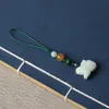 Jade mobiltelefon hänge kinesisk stil bil nyckelring smycken hängande väska hängande utsökta mode män kvinnor presentbil nyckelring