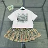 Top Princess Dress Press Protem Patterm Girls Closuits детская одежда размер 110-160 см. Прекрасная розовая детская футболка и короткая юбка 24mar