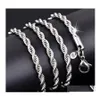 Chains Chains 925 Sterling Sier 2Mm M Twisted Rope Chain Necklaces For Women Men Fashion Jewelry 16 18 20 22 24 26 28 30 Inches Drop D Dhsg9
