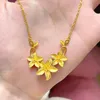 Luxury 24 K Gold Color Flower Collier Pendant pour femmes 999 Sand Gold O Link Collier Chaîne Bijoux Cadeaux non fondu 240515