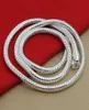 Silver 40-75cm 925 1MM/2MM/3MM solid Chain Necklace For Men Women Fashion Jewelry fit pendant2263174