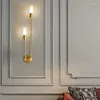 Lampa ścienna nowoczesne led jasnozłoty dekoracje wewnętrzne próżność lamparas de pared sconce długi pasek nordycki salon sala kuchenna sypialnia