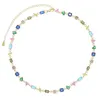 Tennis Geometric Square Heart Beaded Fork Set Rainbow Cubic Zirconia CZ Tennis Chain Womens Necklace d240514