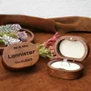 Flessen aangepast voorstel huwelijksbetrokkenheid houten ringdoos voor bruiloft gegraveerde sieraden cadeauverpakking oorbel dozen