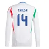Długie rękaw 24 25 bonucci piłka nożna 2024 2025 Italys insigne Italia Verratti Chiellini Chiesa Barella koszule piłkarskie domowe fanowie gracze dla dzieci dorosłe dziecko