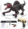 Tracciamento laser RC Dinosaur Toys for Kids Remote Control Robot Verisimilitude Sound Spray for Boys Girls Childrens Gifts 240508