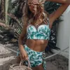 Cinturino ad alta vita 2024 Nuova costumi da bagno stampato Bikini femminile H515-44