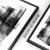 Abstract Brush Strokes Black and White Ink Canvas Printing Paintings Posters Wall Art Pictures for Living Room Home Decoration