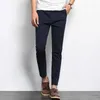 Men's Pants BROWON Autumn Men Fashions Solid Color Casual Pants Men Straight Slight Elastic Ankle-Length High Quality Formal Trousers Men Y240514