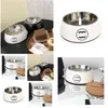 Dog Bowls matare designer skål husdjur svart och vit katt bokstäver logotyp tryckt dricka mat set droppleverans hem trädgård leveranser ot9tx