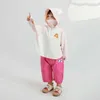 Cardigan Amila2024 Summer New Childrensフード付き日焼け止め衣料色のコントラスト