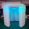 White Oval Inflatable Photo Booth Enclosure with LED Lighting 2ドアウェディングパーティーの背景壁
