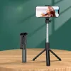 Mobiltelefon Selfie Stick TripoD Bluetooth Remote Wireless Selfi Stick Phone Holder Stand med Beauty Fill Light för telefonpinnar