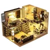 Architectuur/DIY House Diy Doll House With Furniture Toy Model Building Kits Dollhouse Casa Miniatures Kinderen voor speelgoed Verjaardagsgeschenk M033