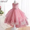 Girl's Dresses Childrens Dress Girls Open Back Lace Skirt Flower Girl Fashionable Wedding Dress Bridesmaid Dress Graduation Photos Costumes Y240514