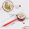 Pacify Toys Fairy Toddler Baby Rattle Drum Music Ringing Bell Sensory Kid Creative Diy Toy Cartoon Painting Classic Traditional Infa Dhizf