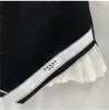 Irregular Pleated Skirts Dress for Women Designer Letter Printed Mini Skirt High Waist Short Dress