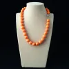 Halsband sällsynta enorma 12mm South Sea Orange Shell Pearl Necklace Heart Clasp 18 ''