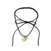 Chokers Bow Heart Pendant Necklace Jewelry Clavik Chain Necklace Bow Adjustable Necklace Fashion Jewelry d240514