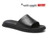 Läder sandaler äkta skor män tofflor fin sommar strand semester manlig platt coy cow svart tjock sula a1242 8d80