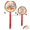 Pacify Toys Fairy Toddler Baby Rattle Drum Music Ringing Bell Sensory Kid Creative Diy Toy Cartoon Painting Classic Traditional Infa Dhizf