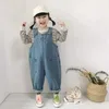 Overalls Korean version of 2023 Spring/Summer model boy and girl baby casual denim jacket jumpsuit jeans d240515