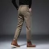 Mäns byxor Autumn Winter Worsted Suit Pants Men tjock affärsklassisk grå khaki ull rak koreanska formella byxor manlig överdimensionerad 40 y240514