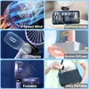 2024SS USB Handheld Mini Fan Foldable Portable Neck Hanging Fans 5 Speed USB Rechargeable Fan with Phone Stand and Display Screen