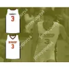 Benutzerdefinierte ein beliebiger Name Brandon Durrett 3 Bischof Hayes Tigers Basketball-Trikot Der Rückweg alle genähten Größe S-6xl Top-Qualität