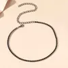 Tenis fyuan moda 4 mm czarny złoty srebrny kryształowy naszyjnik damski łańcuch tenisowy
