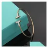 Bangle Top Quality Women Designer Bangles White Shell High Polished Armband Single Heart Luxury Brand Couple Armets Lady Drop Del Dhjfq