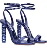Top luxe aquazzura aura dames sandalen schoenen kristallen ingelegde hakken bruiloft jurk glanzend elegante wandel dame gladiator sandalias eu35-43 originele doos