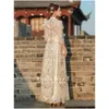 Ubranie etniczne vintage frezowanie frędzle cheongsam nowoczesna chińska sukienka ślubna Kobiet orientalne eleganckie błyszczące cekiny szampana qi p dh6jj