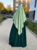 Abbigliamento etnico Eid Donne musulmane Abaya Long Khimar Abito da 2 pezzi Set di preghiera abito da lanter