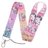 16COLORS MENINAS Infantil Kuromi Melody Cats Chaves de chave de crédito Tampa de cartão de crédito Passe de telefone celular Charm Straps Acessórios para Keyring Bittle