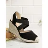 TOE Espadrilles Wedge Zamknięte sandały damskie Wygodne paski krzyżowe Kappy swobodne buty do tkaniny zewnętrznej 230724 538 D E554