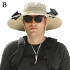 Szerokie brzegowe czapki wentylator słoneczny na świeżym powietrzu Hat Fishing ”Ładowanie Big Wind Summer Rim Sunblock Mężczyzna Visor Fisherman Quick Dry 2024