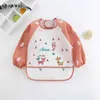 Bibben Burp Doeken Baby Bib Leuke kleurrijke cartoon waterdichte baby slabbetje baby voeding baby slabbetje stretch mouw pocket schort zelfvoeding baby 0-3YL240514