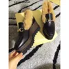 Stella McCartney Hot Sale- Rabbit Ful Women Creepers Sapatos Fuckle metálica Botas de tornozelo