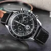 2024 Mens Six Needle Timing Multi Functional Belt Watch