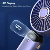 2024SS USB Handheld Mini Fan Foldable Portable Neck Hanging Fans 5 Speed USB Rechargeable Fan with Phone Stand and Display Screen