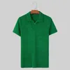 メンズTシャツのインカントップ2024韓国スタイルの男性ソリッドプラッシュニットシンプルなTシャツカジュアルストリートウェアオスラペル半袖カミゼタ
