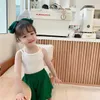 Vest Girl Summer Tank Top Cotton Childrens Underwear Model Candy Color Girl Tank Top Baby Single Childrens Underwear Sports Topl240502