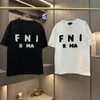 Fendishirt Designer Luxury Classic Trendy Brand Follow Summer Summer Casual 2024 Novo letra de letra redonda de algodão puro de algodão pura T-shirt