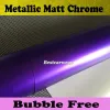 Stickers Satin Purple Chrome Car Wrap Vinyl met luchtafgifte Chrome Matte Metallic Purple Film Voertuig Wrap Styling Cars Stickers Maat1.52x2