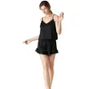 Women's imitation silk V-neck suspender shorts, two-piece pajamas, sexy and fashionable home clothing set F51525