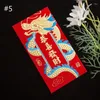 Gift Wrap 6pcs Chinese Year Luck Red Envelopes 2024 Dragon Money Pocket Traditional Embossed Bag Kid