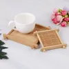 Tea Trays 1pc 7x7cm/12x12cm Heat Insulation Saucer Bamboo Cup Mat Kitchen Accessories Placemat Holder Dish Pot Pads