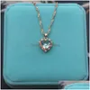 Pendant Necklaces Trendy Fine Crystal Heart Necklace Korean Style Love Clavicle Chain For Women Zircon Wedding Christmas Gift Drop De Dhtfa